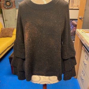 custom distressed embellished sleeve sweater